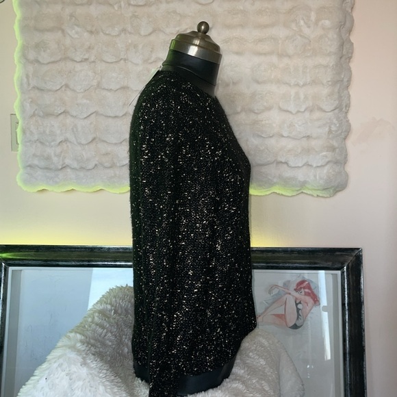 Brand : Calvin Klein black with gold speckled thread sweater polymers blend NWT - Picture 5 of 9